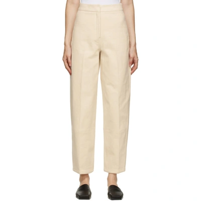 Lvir Beige Twill Cocoon Trousers In Cream