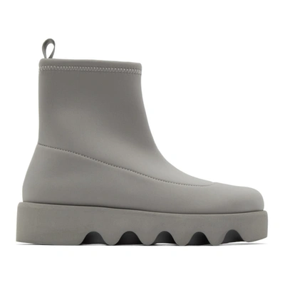 Issey Miyake Grey United Nude Edition Short Bounce Boots In Gray