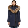 Mackage Navy Down & Fur Classic Kay Parka