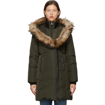 Mackage Khaki Down & Fur Classic Kay Parka In Army