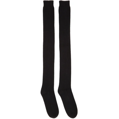 Rick Owens Black Moncler Edition Stocking Socks In 999 Black