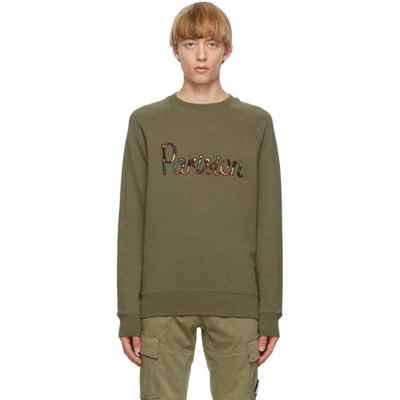 Maison Kitsuné Maison Kitsune Khaki Parisien Sweatshirt