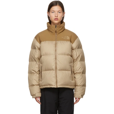 North face cheap nuptse jacket beige