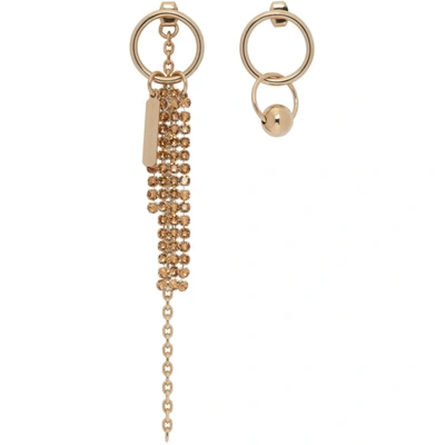 Justine Clenquet Ssense Exclusive Gold Jess Earrings In Gold/topaz