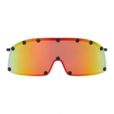 Rick Owens Multicolor Shielding Sunglasses In Blk/rain