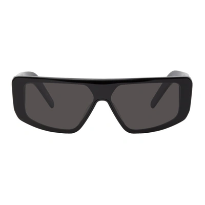 Rick Owens Black Performa Sunglasses In Blk/blk