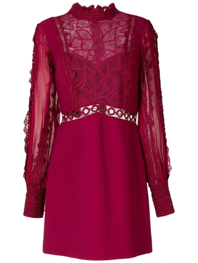 Martha Medeiros Natalia Lace Mix Dress In Red
