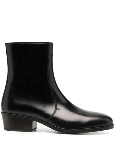 Lemaire Zipped Ankle Boots In Black