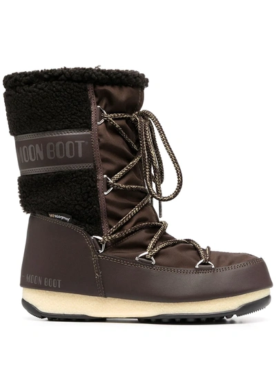 Moon Boot Chunky Lace-up Boots In Brown