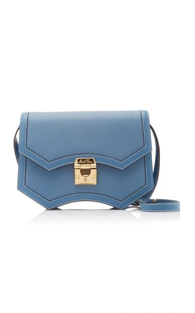 Mark Cross Madeline Leather Crossbody Bag In Blue