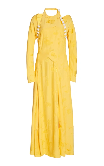 Rosie Assoulin Hold My Bolero Cotton-blend Maxi Dress In Yellow
