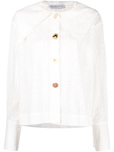 Rejina Pyo Elliot Broderie Anglaise Cotton Shirt In White