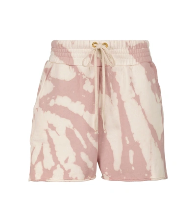 Les Tien Womens Mauve/ivory Td Tie-dye Print Mid-rise Cotton-jersey Shorts L In Ivory,pink