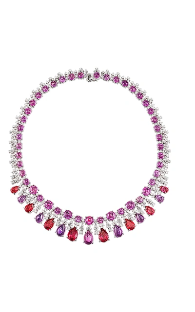 Anabela Chan 18k White Gold Vermeil Pomegranate Necklace In Pink