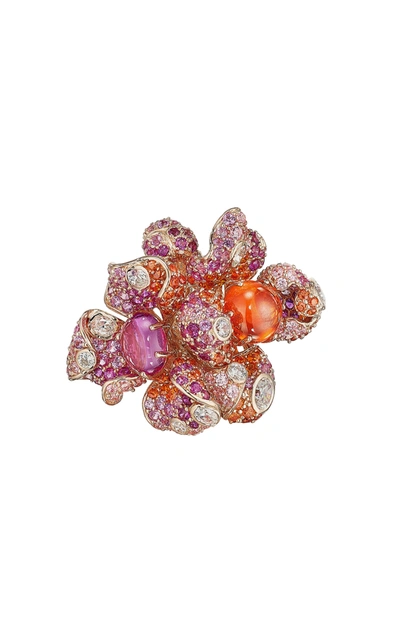 Anabela Chan Women's Sunset Blossom 18k Rose Gold Multi-stone Ring In Pink