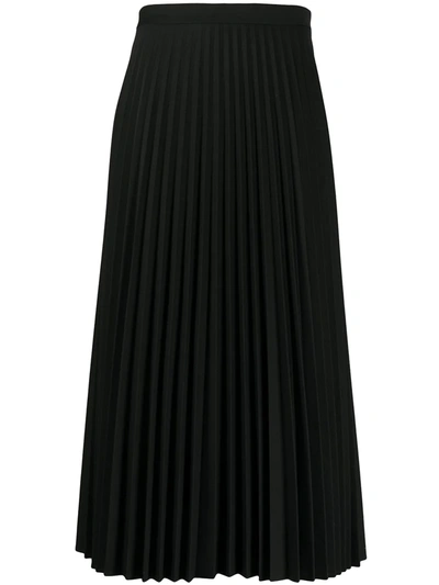 Dondup Pleated Midi Skirt In Black