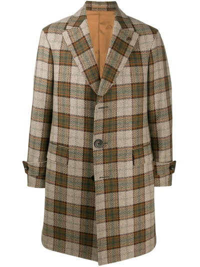 Gabriele Pasini Check Print Coat In Neutrals