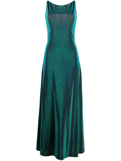 M Missoni Cowl-back Iridescent Dress In Green