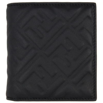 Fendi Black 'forever ' Embossed Bifold Wallet In F0gxn Black