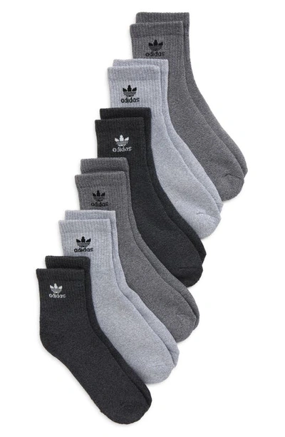 Adidas Originals Originals Trefoil Assorted 6-pack Socks In Grey/white/light Onix/blk