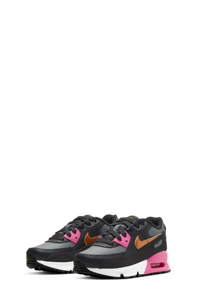 Nike Air Max 90 Little Kidsâ Shoe (smoke Grey) In Grey/ Metallic Copper/ Noir
