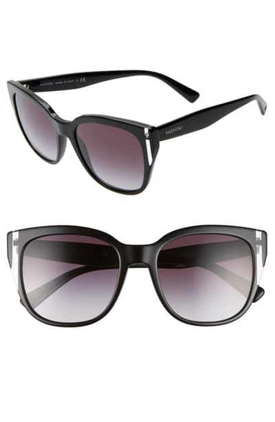 Valentino 54mm Sunglasses In Black Crystal Gradient