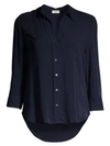 L Agence Ryan Three-quarter Sleeve Blouse In Midnight