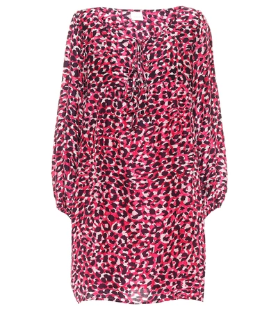 Anna Kosturova Leopard-print Silk Minidress In Pink