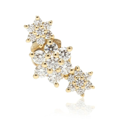 Maria Tash Three Flower Garland 14kt Gold Single Earring With Diamonds