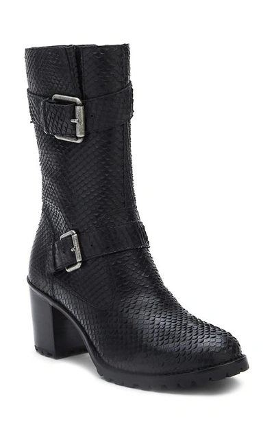 Matisse Lone Buckle Boot In Black Leather