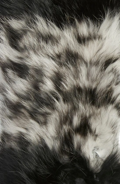 La Fiorentina Genuine Rabbit Fur Fingerless Mittens In Grey/ Black