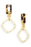 Gas Bijoux Escale Geo Drop Earrings In Tortoise / White