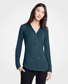 Ann Taylor Essential Shirt In Deep Emerald Teal