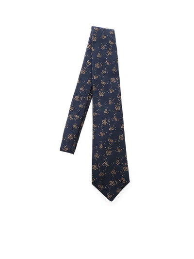 Kiton Floral Pattern Tie In Blue