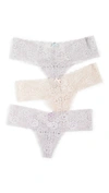 Skarlett Blue Obsessed Thong 3 Pack In Silver Grey/ Dove Grey