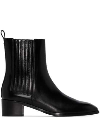 Aeyde Elasticated Panel 40mm Chelsea Boots In Black