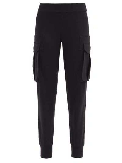 Norma Kamali Cotton-blend Jersey Cargo Trousers In Black