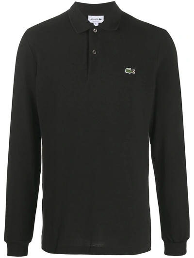 Lacoste Black Embroidered Patch Polo