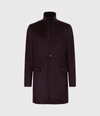 Allsaints Manor Wool Coat In Dark Garnet