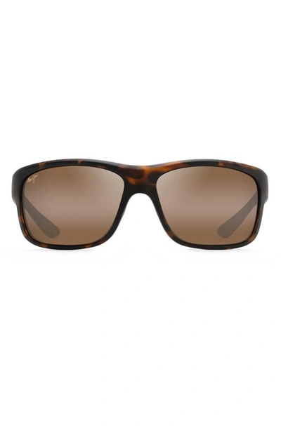 Maui Jim Southern Cross Polarizedplus2® 63mm Wraparound Sunglasses In Brown