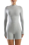 Naked Wardrobe The Nw Thong Bodysuit In Heather Grey