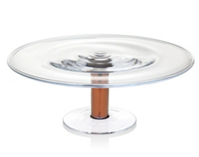 Godinger Novo Madril Copper 16" Cake Stand In Clear