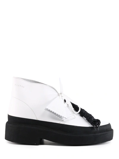 Clarks Desert Boots Lace Up Shoes In White