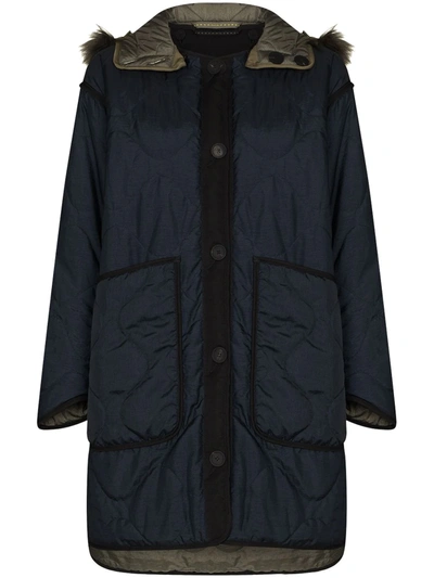 Marfa Stance Blue The Reversible Quilt Hooded Coat