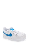 Nike Babies' Air Force 1 Sneaker In White/ Light Blue/ White