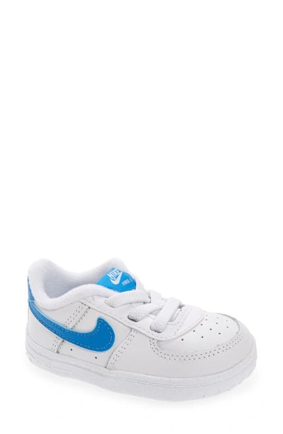 Nike Babies' Air Force 1 Sneaker In White/ Light Blue/ White