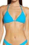 Frankies Bikinis Sky Triangle Bikini Top In Ocean