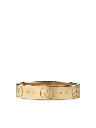 Gucci 18kt Yellow Gold Icon Logo-engraved Ring