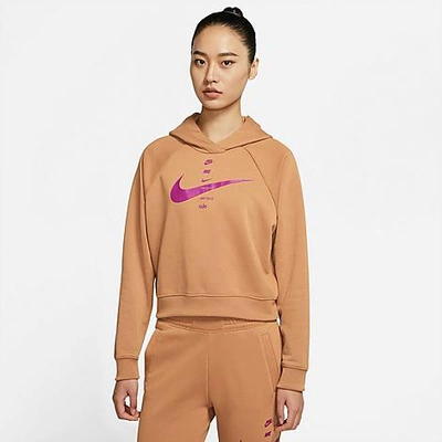 Nike Sportswear Swoosh Women's Fleece Hoodie In Brown | ModeSens