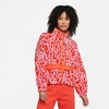 Nike Women's Sportswear Animal Print Sherpa Fleece Jacket In Red